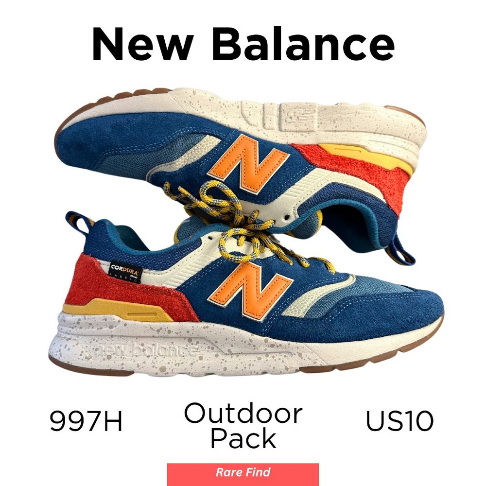 New Balance 997 Outdoor Pack Sneakers in Blue/Varsity Orange | US Men's Size 10